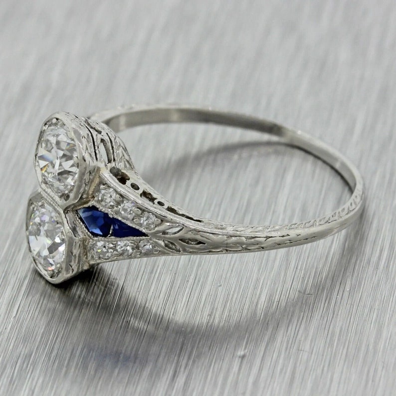 1910s Antique 3.00 Cts Round Cut Diamond Engagement Ring in 935 ...