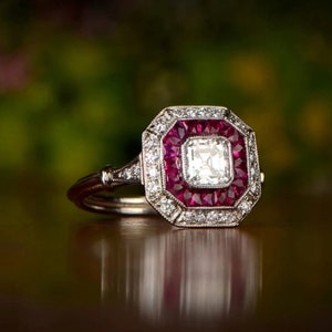 3.70ct Diamond Simulant Round Bridal 3 Ring Set- Halo Engagement