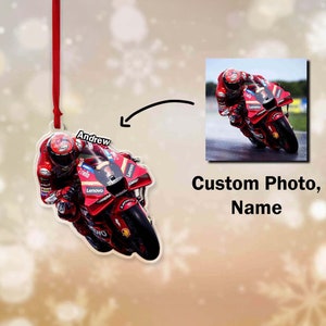 Customized Motorcycle Photo Ornament, Motorbike Picture Ornament, Christmas Biker Ornament, Motorbike Lovers Gift, Christmas Tree Decor