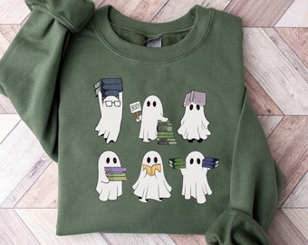 Cute Ghost Book PNG, Book Lover Halloween PNG, Funny Ghost Book Nerd, Ghost Halloween PNG, Ghost Png, Teacher Png
