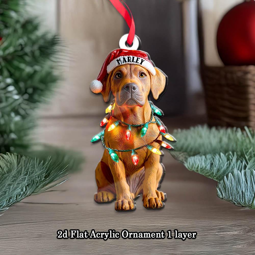 Christmas Rodesian Ridgeback Customized Name Rhodesian Ridgeback Christmas Ornament, Dog First ...