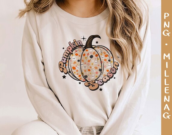 Pumpkin Season PNG, Fall PNG, Fall Pumpkin PNG, Floral Pumpkin Png, Boo Pumpkin Png, Cute Fall Png, Thanksgiving Png, Instant Download