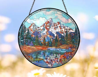 Grand Teton National Park Glass Suncatcher, National Park Suncatcher, US National Park Gift, Traveler Gift, Housewarming Gift