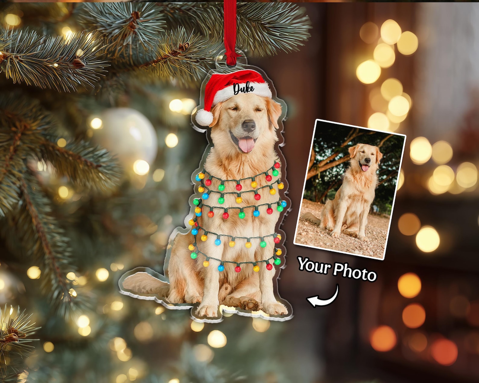 Customized Pet Christmas Ornament, Personalized Pet Portrait Ornament ...