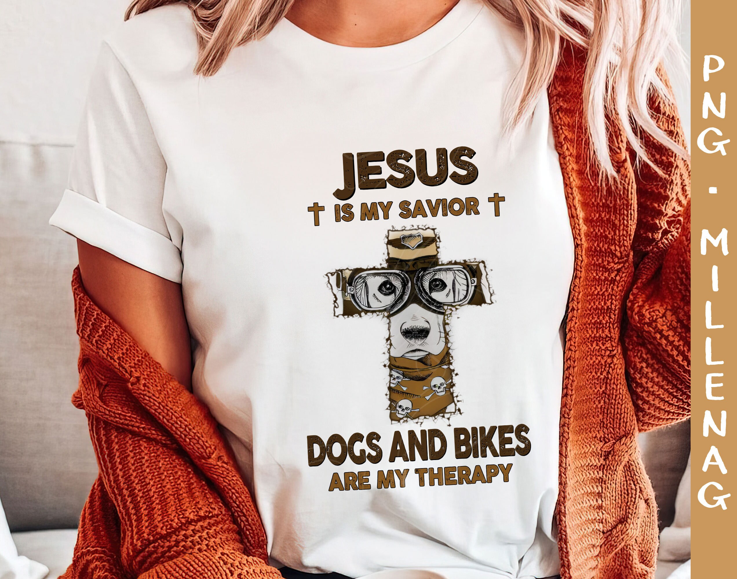 Jesus is My Savior Dogs and Bikes Are My Therapy PNG Jesus - Etsy