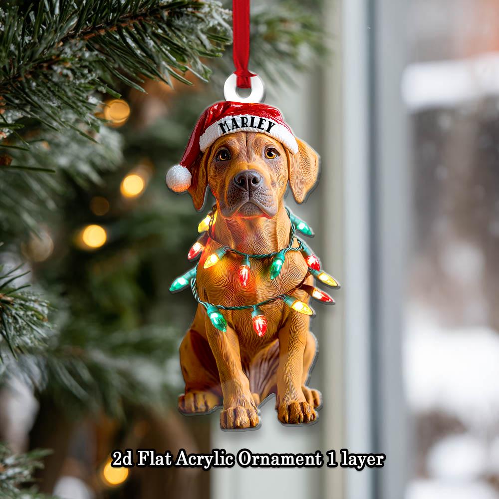 Christmas Rodesian Ridgeback Customized Name Rhodesian Ridgeback Christmas Ornament, Dog First ...