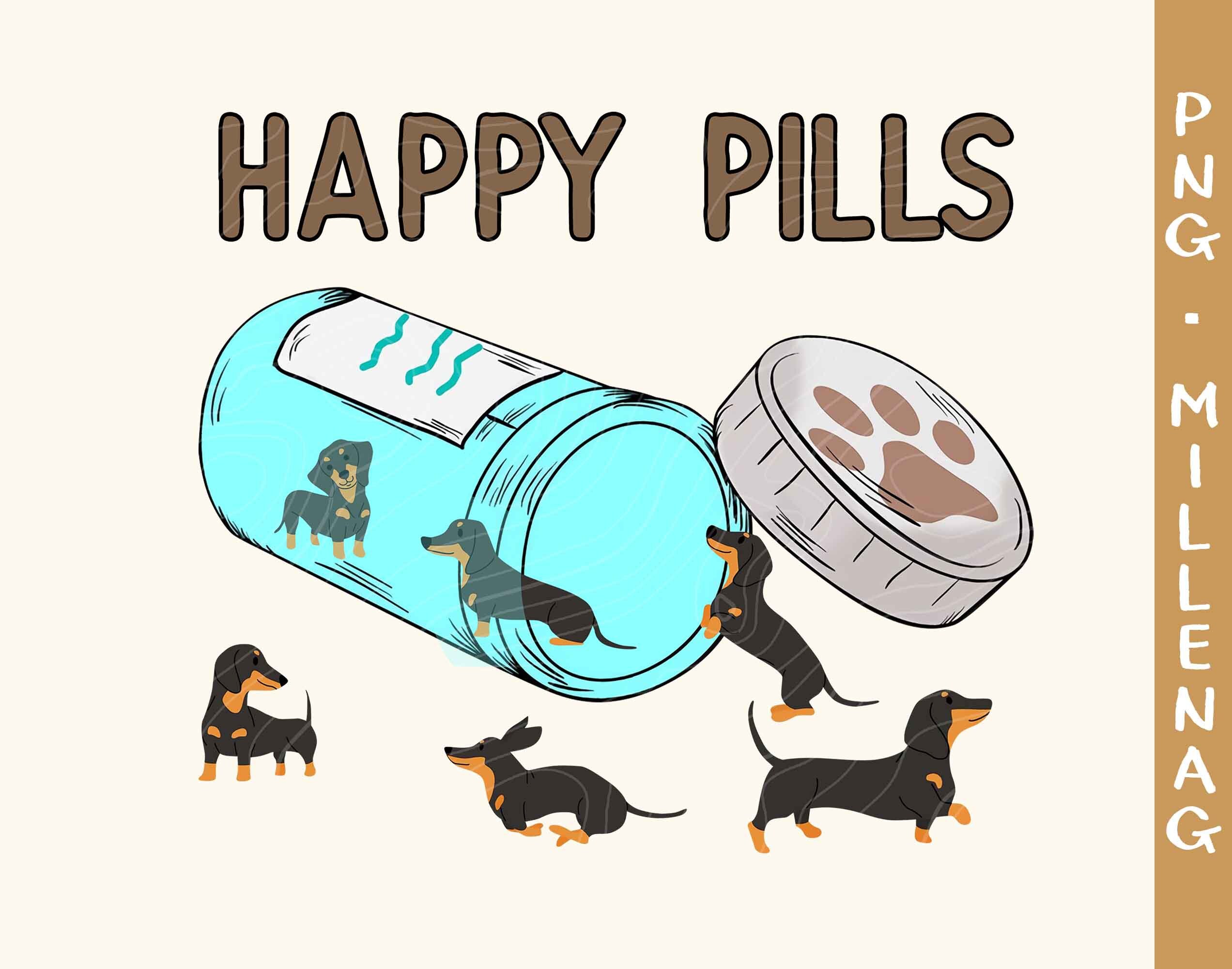 Dog PNG, Happy Pills Dachshund PNG, Dachshund PNG, Dog