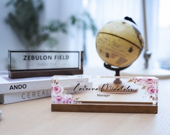 Personalized acrylic name plate, monogrammed acrylic desk plate, personalized desk name plate, teachers gift