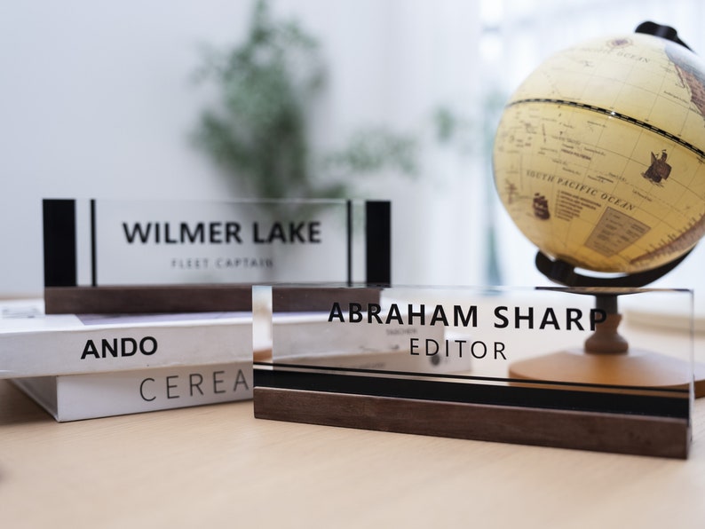 Customized office decor gifts, Executive acrylic desk plaque birthday gift for men, Anniversary gift for husband image 1