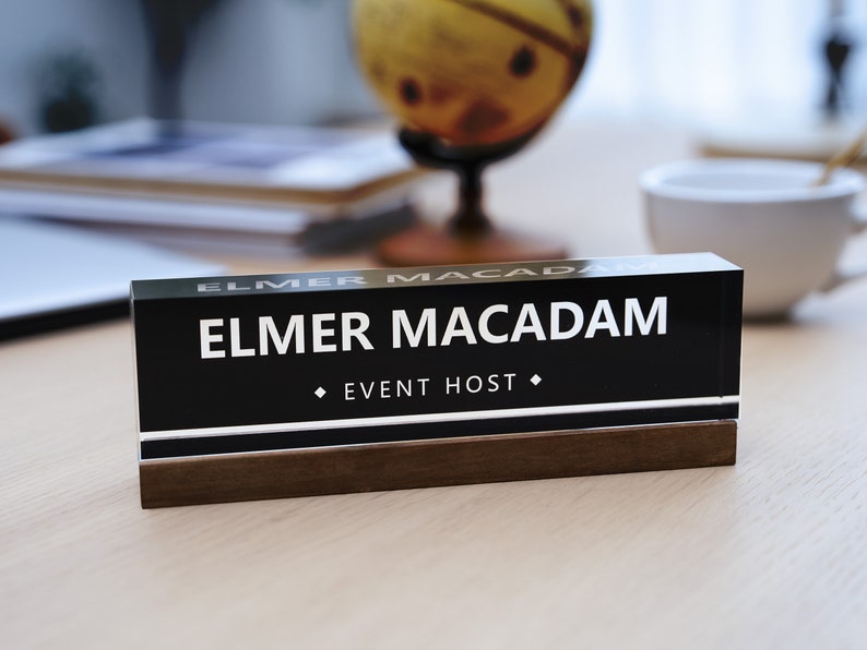 Personalized Desk Name Plate Custom Acrylic Job Title Desk Etsy