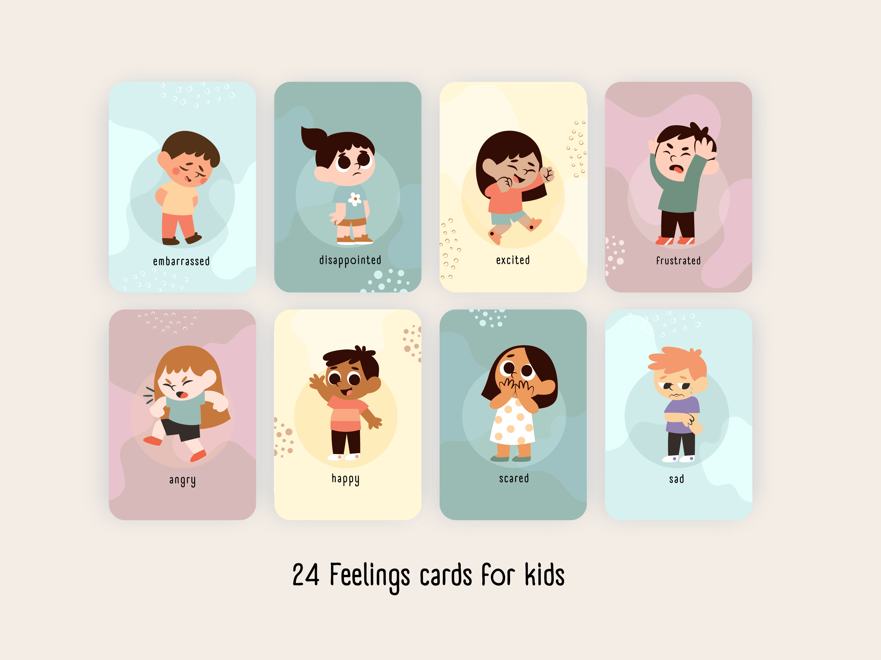 Printable Feelings Cards for Kids - Emotion Flashcards - Feelings Cards ...