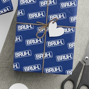 Bruh. Carta da regalo blu scuro, carta da regalo divertente, meme, regali di compleanno e anniversari