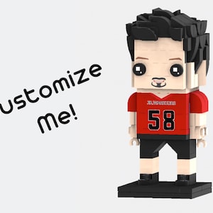 Custom Football Player Minifig Brick Figures Puzzle 3D Personalized Photo Brick Figure mini Figures Create Your Own Small Sports Block Toy