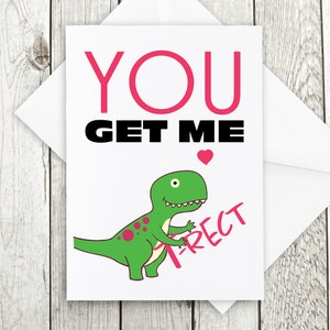 Funny Card for Her Sexy Dinosaur Card for Wife Dirty Birthday Card for Girlfriend T-Rex You Get Me T-Rect Erection Anniversary Card for Her