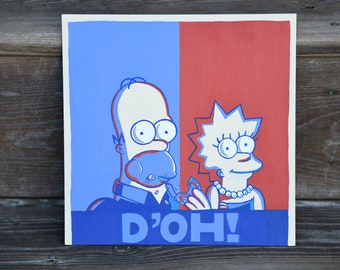 Homer und Marge Simpson Artwork Handmade Board