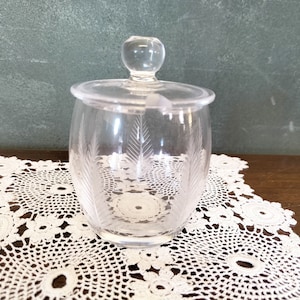 Stuart crystal preserve pot - Woodchester pattern