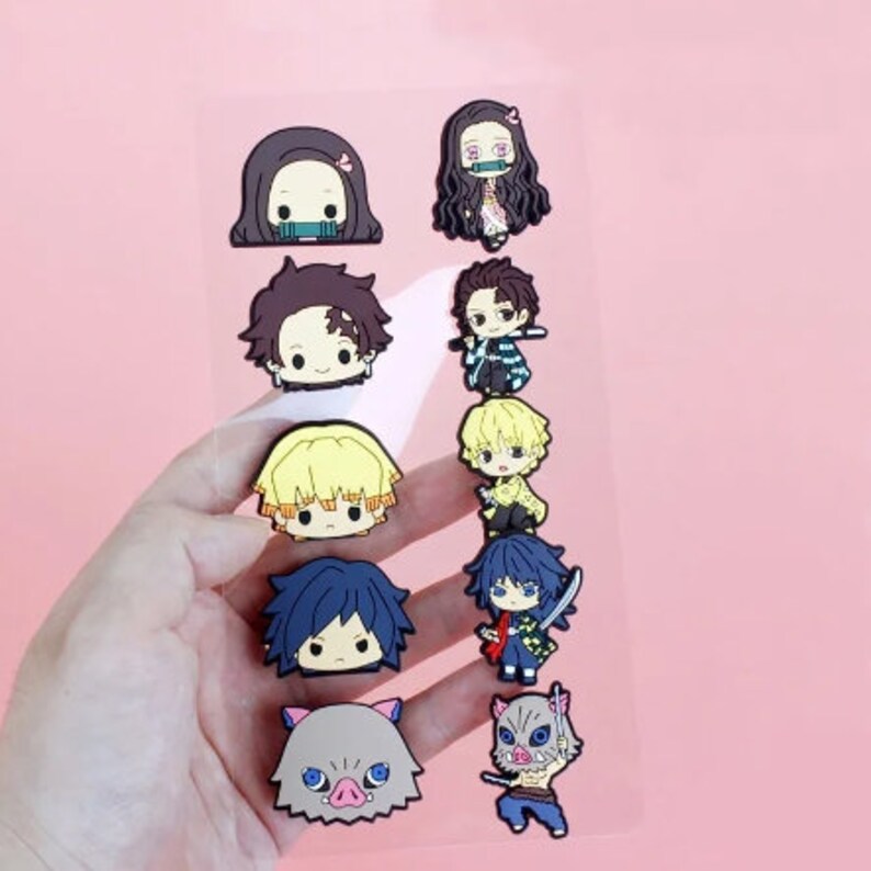 Demon Slayer Crob Jibbitz Set Anime Jibbitz Cute Jibbitz Etsy