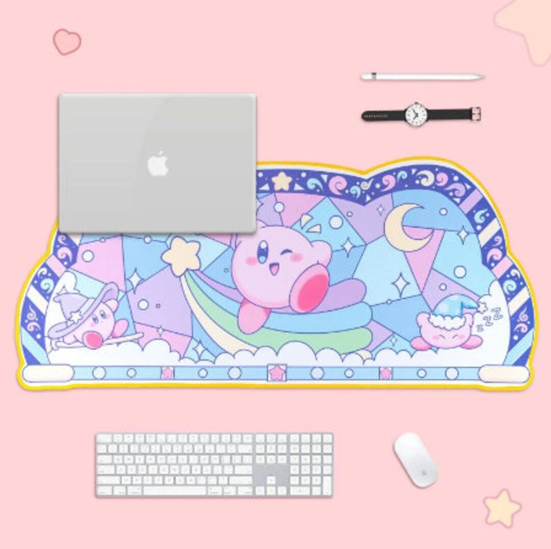 Kirby Mousepad Xl Mouse Pad Cute Mousepad Gift for Kirby Etsy