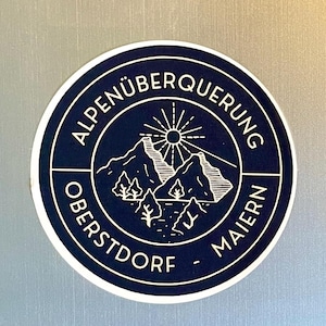 EDIZIONE SPECIALE - Adesivo adesivo da Oberstdorf a Meiern Attraversamento alpino Alpencross E5