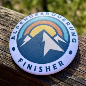 Insigne de finisseur de la traversée alpine | Pin's de la traversée alpine Oberstdorf Merano Munich Venise | Badge de randonneur