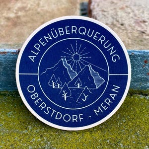 Oberstdorf Meran Patch Klettverschluss | E5 Alpenüberquerung Aufnäher | Alpencross Wandern Souvenir