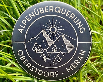 Oberstdorf Meran Button E5 Alpenüberquerung | Alpencross Weitwanderweg Pin | Wandern Souvenir Badge