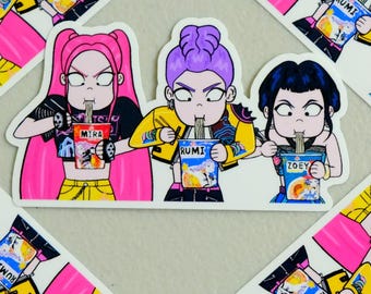 HUNTRIX Ramyun KPop Demon Hunters Vinyl Sticker