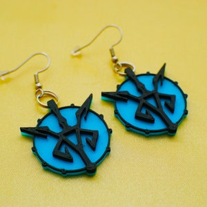 Resident Evil 4 Remake Blue Medallion Earrings