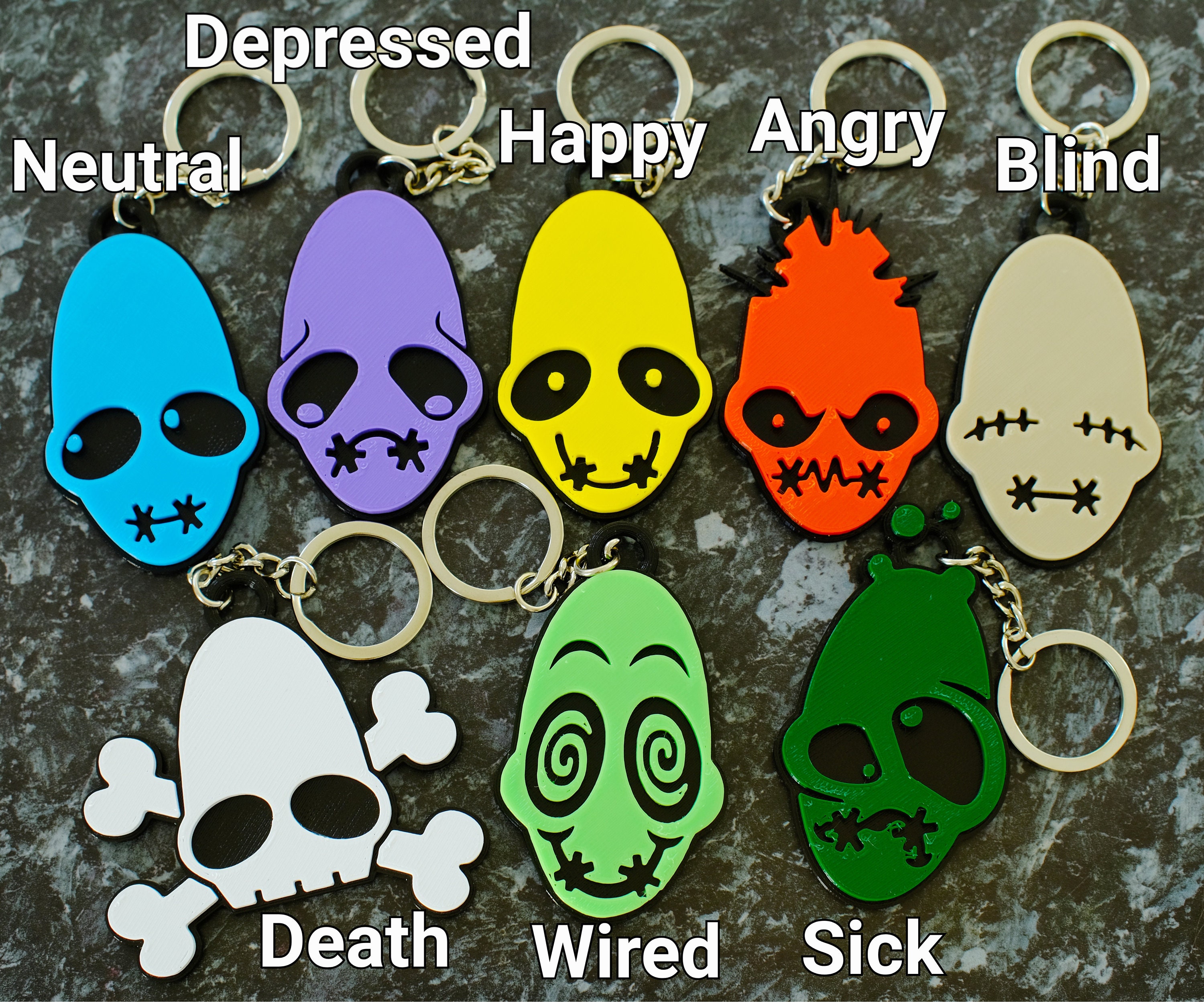 Oddworld Mudokon Emotions Keychains - Etsy