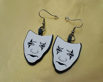 The Crow Tragedy Mask Earrings