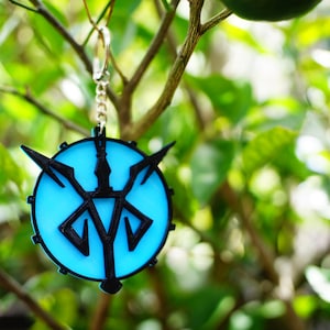 Resident Evil 4 Remake Blue Medallion Keychain Charm