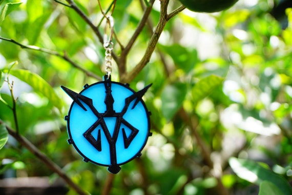 Resident Evil 4 Remake Blue Medallion Keychain Charm