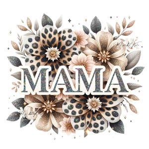 Transferencia DTF de flores neutras de mamá