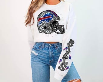 Bills helmet w/ sleeve (not real rhinestones)