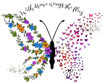 With Brave Wings She Flies DTF TRANSFER