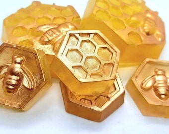 Jabón de abeja con forma de panal totalmente natural / Alivio para pieles con eccema, acné y menopausia