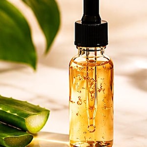 K&ouml;nnte beinhalten: Eine klare Glastropfflasche gef&uuml;llt mit einem goldfarbenen fl&uuml;ssigen Serum. Die Flasche verf&uuml;gt &uuml;ber einen schwarzen Schraubverschluss mit integrierter Glastropfpipette. Die Fl&uuml;ssigkeit im Inneren ist durchscheinend und enth&auml;lt kleine Luftblasen.