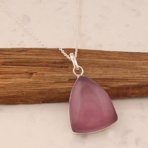 Lavender Jade Pendant: Handmade Sterling Silver Necklace
