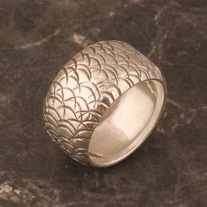 Boho Engraved Sterling Silver With 925 Stamped Purity Band Ring For Men Women, Handmade Textured Band Ring Gifts For Mother&#39;s Day Idea