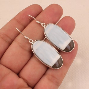 Handmade Sterling Silver Blue Lace Agate Earrings