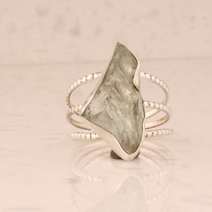 Raw Aquamarine Sterling Silver Ring: Handmade Gemstone Jewelry