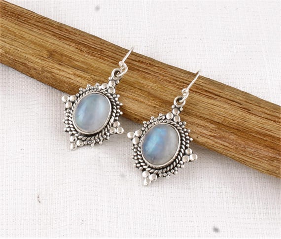 Bijoux Et Objets - Orecchini Pendenti Con Pietra Di Luna