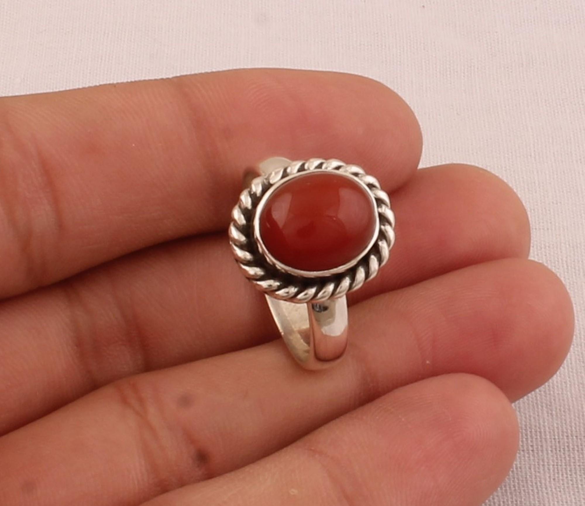 Onyx Orange Sterling Silver With 925 Stamped Purity Ring for
