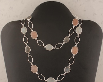 Moonstone Necklace: Solid 925 Sterling Silver, 18 Inch Chain