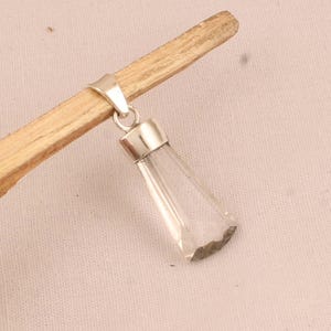 Crystal Quartz Pendant: 925 Sterling Silver Bohemian Necklace