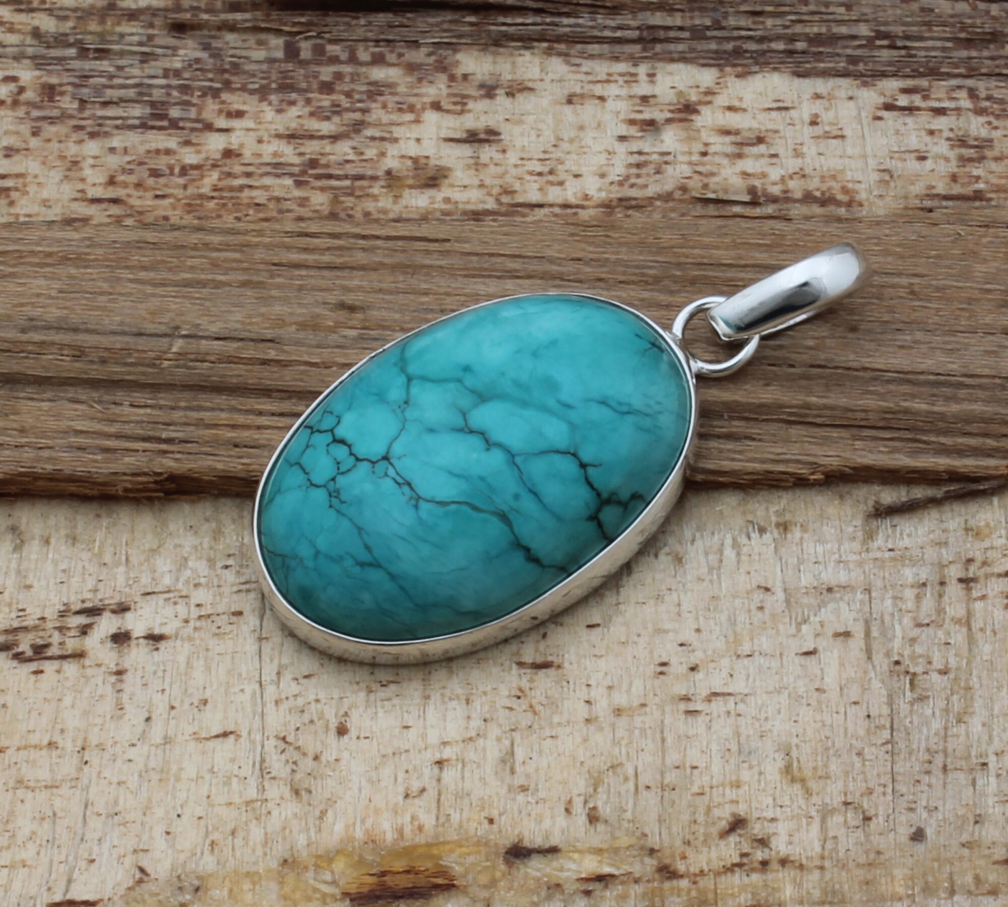 ペンダント　ネックレス　ターコイズ　スターリング　ヴィンテージ チベットターコイズスターリングシルバーペンダントネックレス