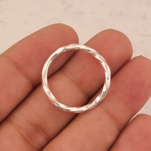 Sterling Silver Twist Rope Ring  925 Stamped Purity Band Ring  Handmade Simple Band Ring