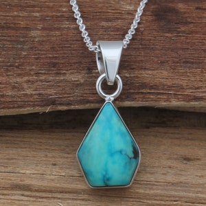 Tibetan Turquoise Gemstone Sterling Silver With 925 Purity Necklace Pendant For Women, Handmade Fancy Stone Pendant Mother&#39;s Day Gifts Idea