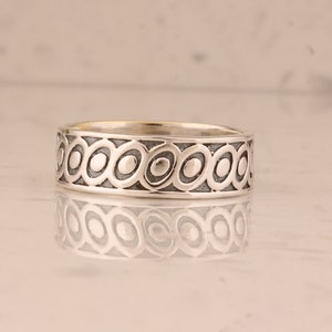 Oxidized Sterling Silver Boho Ring Band: Thumb Ring