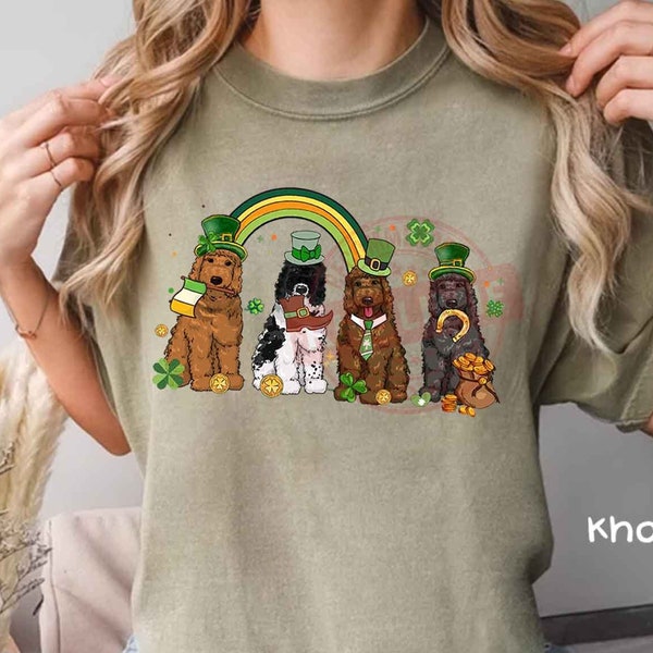 Golden Doodle St Patricks Day Shirt, Lucky Dog Sweatshirt, Shamrock Dog Shirt, Irish Shirt, Golden Doodle Mom Shirt, Dog Lover Shirt